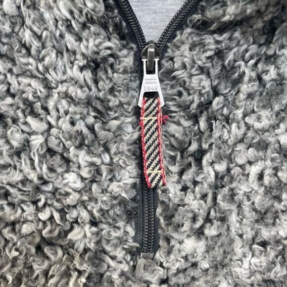 Weatherproof Vintage Women Frosty Tipped Sherpa Pullover Charcoal Half-Zip Large - Picture 8 of 10